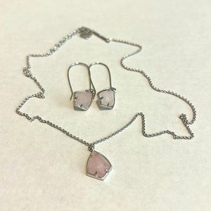 Kendra Scott Pastel Pink Necklace & Earring Set